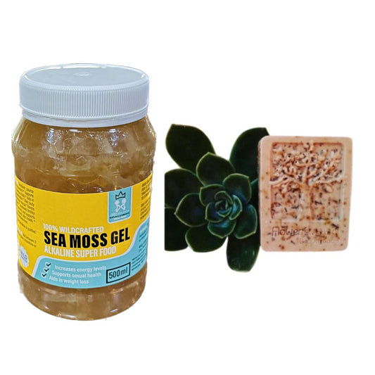 Wild-Crafted Sea Moss Gel 500ml and Sea Moss African Black Soap Combo - Beauty Bling